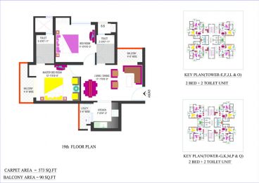 19th FLOOR PLAN - 1 (TOWER-E,F,J,L & O,G,K,M,P, Q & X)
