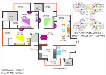 19th FLOOR PLAN - 2 (TOWER-A,C,U & S)