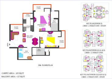 19th FLOOR PLAN - 2 (TOWER-E,F,J,L & O,G,K,M,P,Q & X)